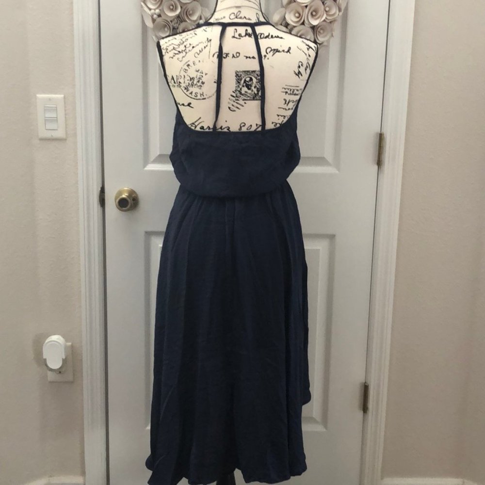 Sexy strappy high low dress in navy - Picture 4 of 6